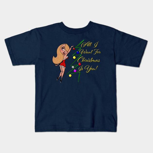 All I want for Christmas Kids T-Shirt by ART by RAP